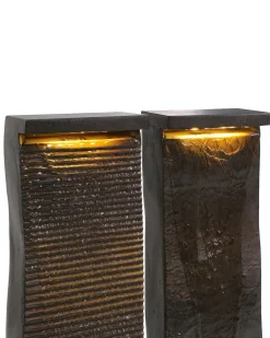 Beliani Fontana da giardino SUNLINE LED Marrone