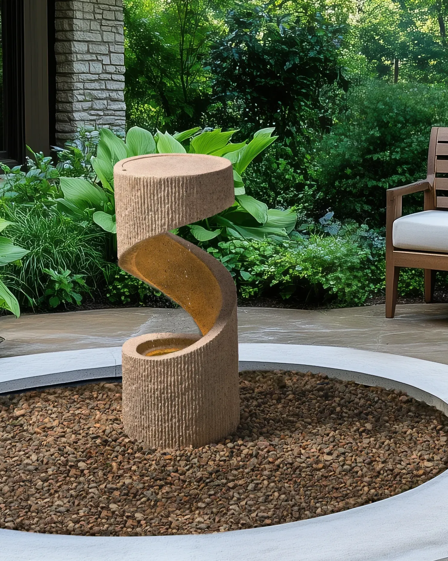 Clearance Beliani Fontana da giardino WINX LED Beige