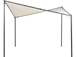 Outlet Beliani Gazebo AVENTINE Metallo 300 cm 300 cm Beige Beige Nero