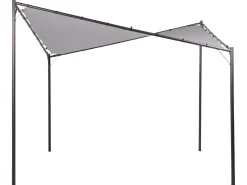 Online Beliani Gazebo AVENTINE Metallo 300 cm 300 cm Grigio Grigio Nero