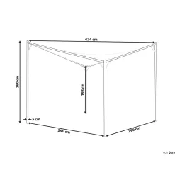 Online Beliani Gazebo AVENTINE Metallo 300 cm 300 cm Grigio Grigio Nero