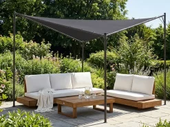 Discount Beliani Gazebo AVENTINE Metallo 300 cm 300 cm Grigio scuro Grigio Nero