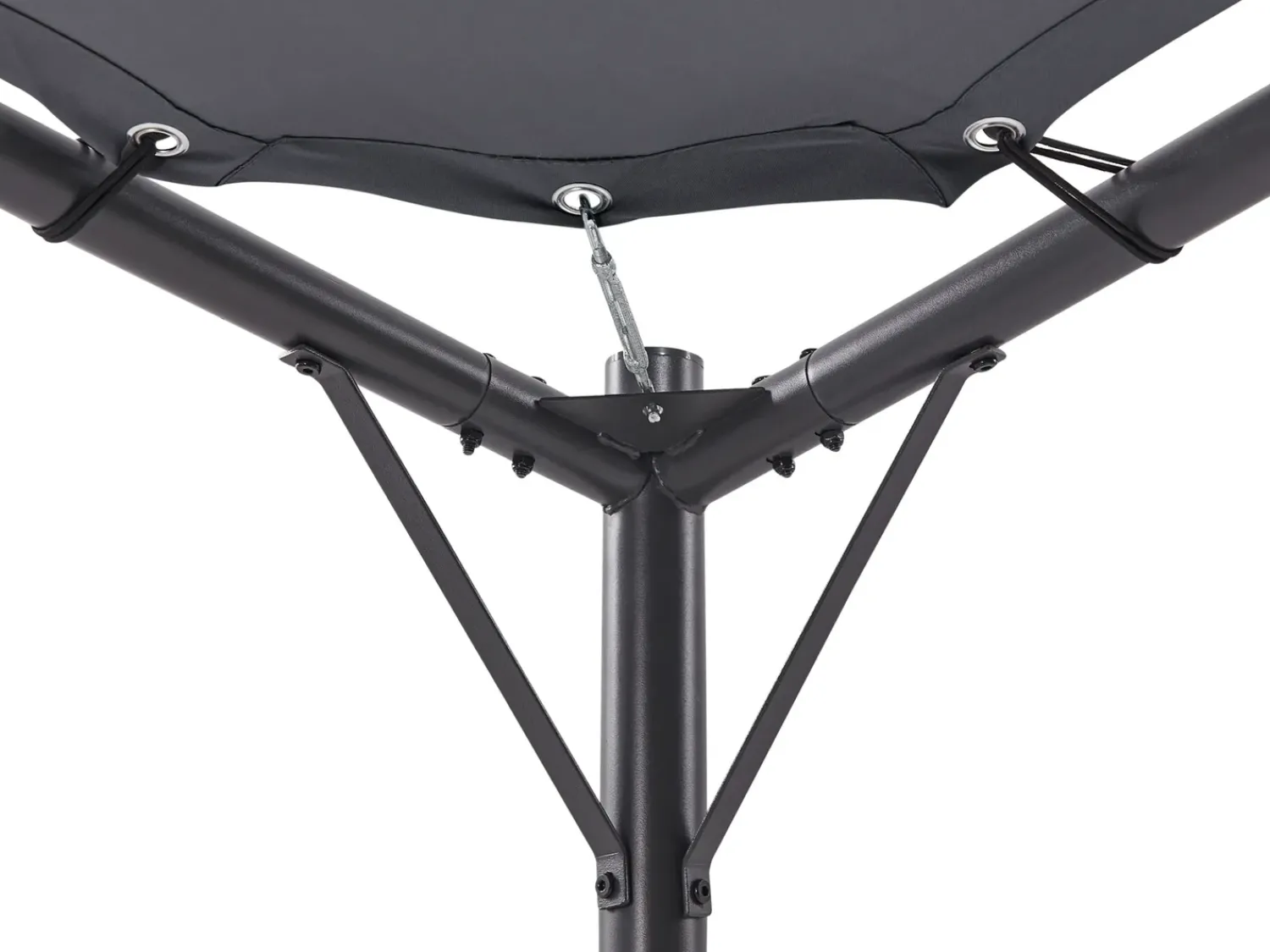 Discount Beliani Gazebo AVENTINE Metallo 300 cm 300 cm Grigio scuro Grigio Nero