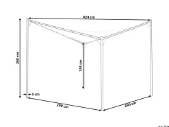 Discount Beliani Gazebo AVENTINE Metallo 300 cm 300 cm Grigio scuro Grigio Nero