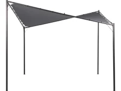 Discount Beliani Gazebo AVENTINE Metallo 300 cm 300 cm Grigio scuro Grigio Nero