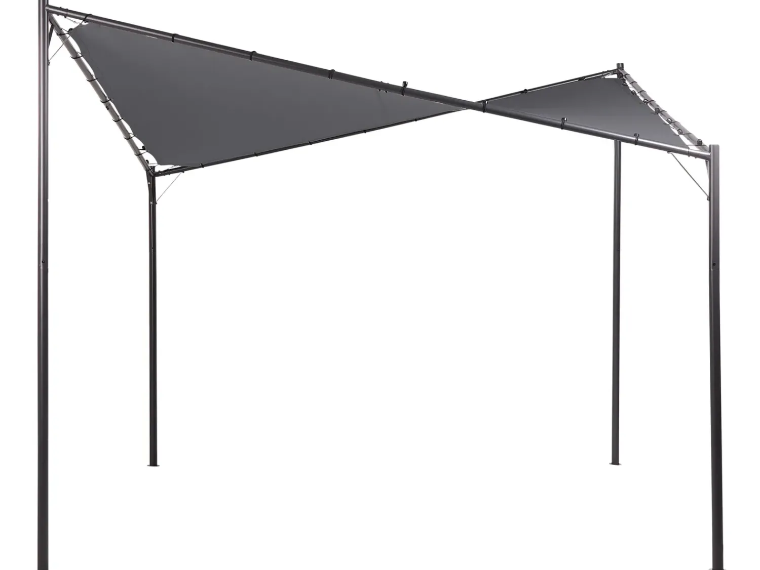 Discount Beliani Gazebo AVENTINE Metallo 300 cm 300 cm Grigio scuro Grigio Nero