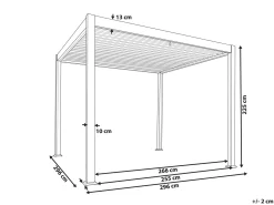 Online Beliani Gazebo FORNOLI Metallo 296 cm 296 cm Bianco