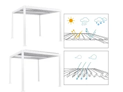 Online Beliani Gazebo FORNOLI Metallo 296 cm 296 cm Bianco