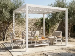 Online Beliani Gazebo FORNOLI Metallo 296 cm 296 cm Bianco