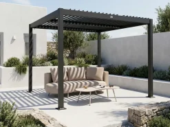 New Beliani Gazebo FORNOLI Metallo 296 cm 296 cm Nero