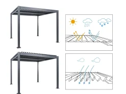 New Beliani Gazebo FORNOLI Metallo 296 cm 296 cm Nero