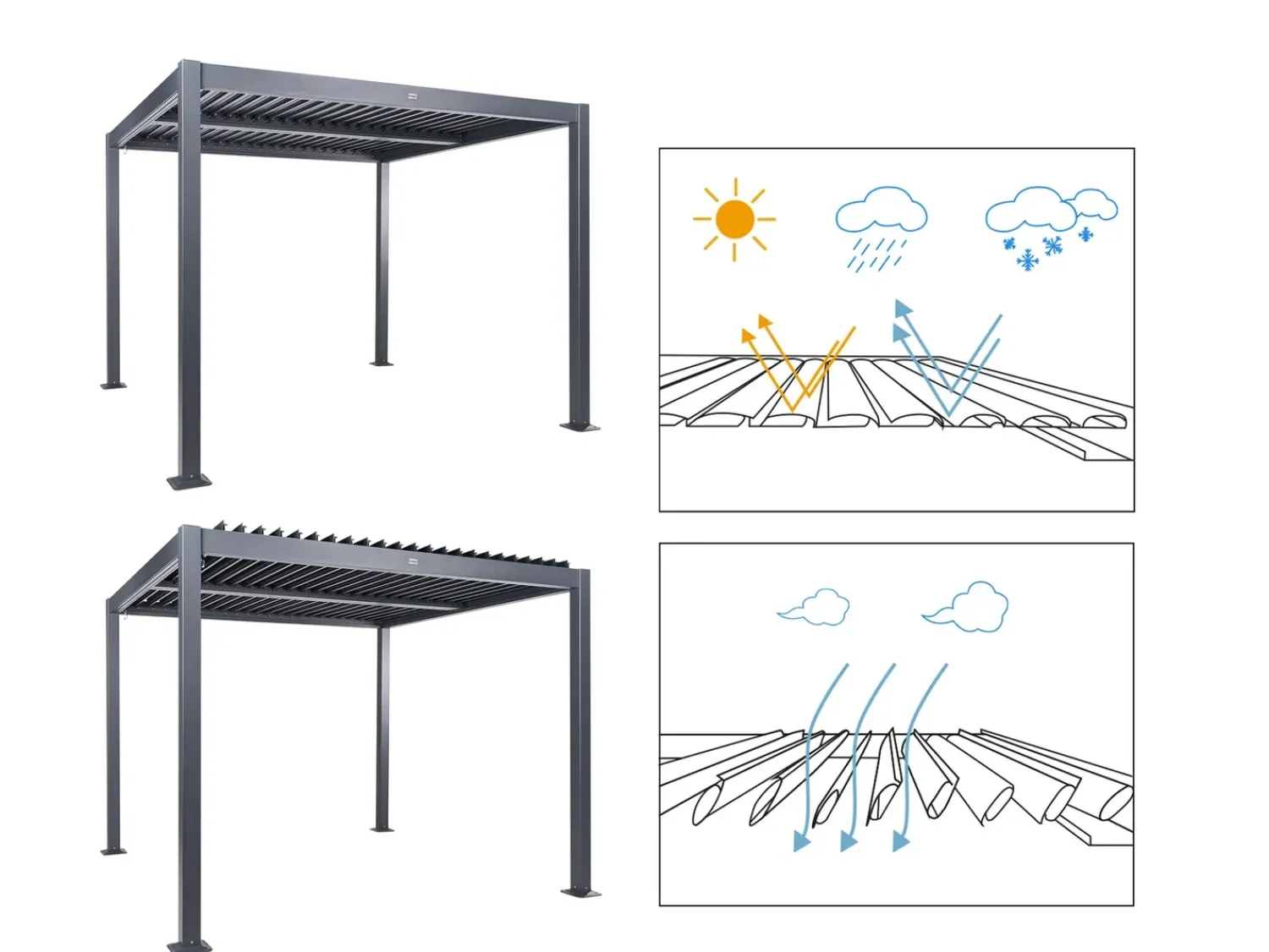 New Beliani Gazebo FORNOLI Metallo 296 cm 296 cm Nero