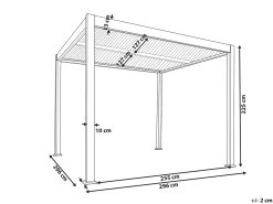 New Beliani Gazebo FORNOLI Metallo 296 cm 296 cm Nero