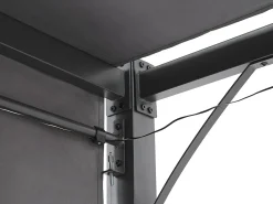 Online Beliani Gazebo LED PARGA Metallo 310 cm 310 cm Grigio scuro Grigio Nero