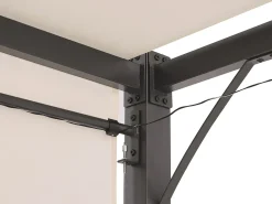 Outlet Beliani Gazebo LED PARGA Metallo 310 cm 310 cm Beige Beige Nero