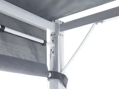 Hot Beliani Gazebo LED PARGA Metallo 310 cm 310 cm Grigio Bianco Grigio