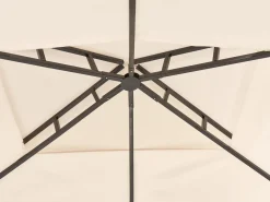New Beliani Gazebo NARO Metallo 240 cm 148 cm Beige Beige Nero