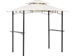 New Beliani Gazebo NARO Metallo 240 cm 148 cm Beige Beige Nero