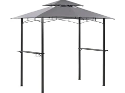 New Beliani Gazebo NARO Metallo 240 cm 148 cm Grigio Grigio Nero