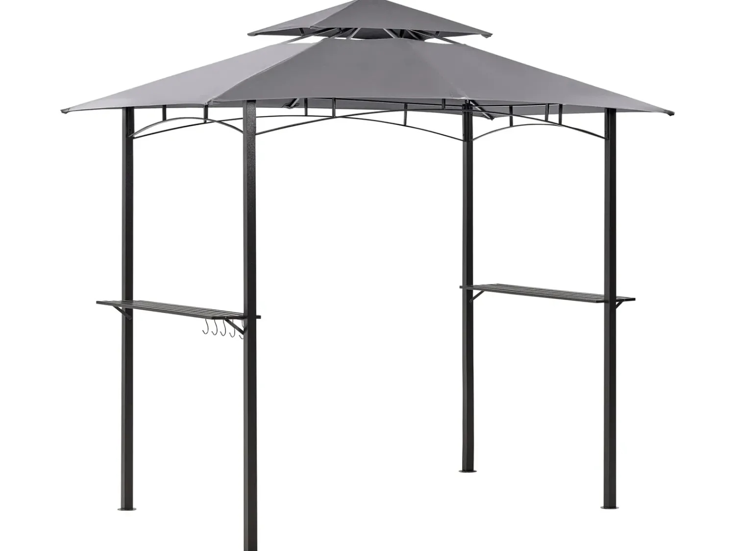 New Beliani Gazebo NARO Metallo 240 cm 148 cm Grigio Grigio Nero