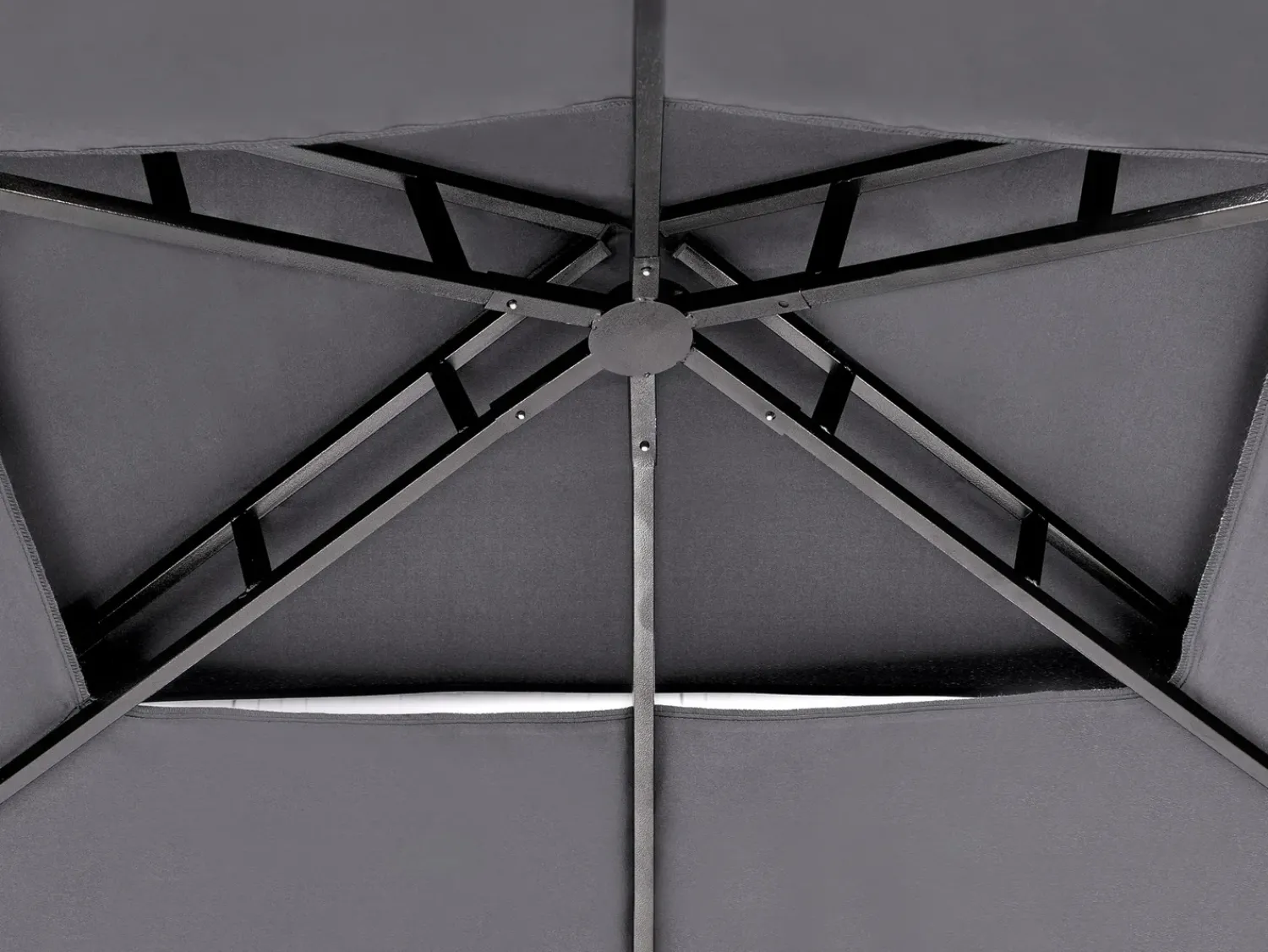 New Beliani Gazebo NARO Metallo 240 cm 148 cm Grigio Grigio Nero