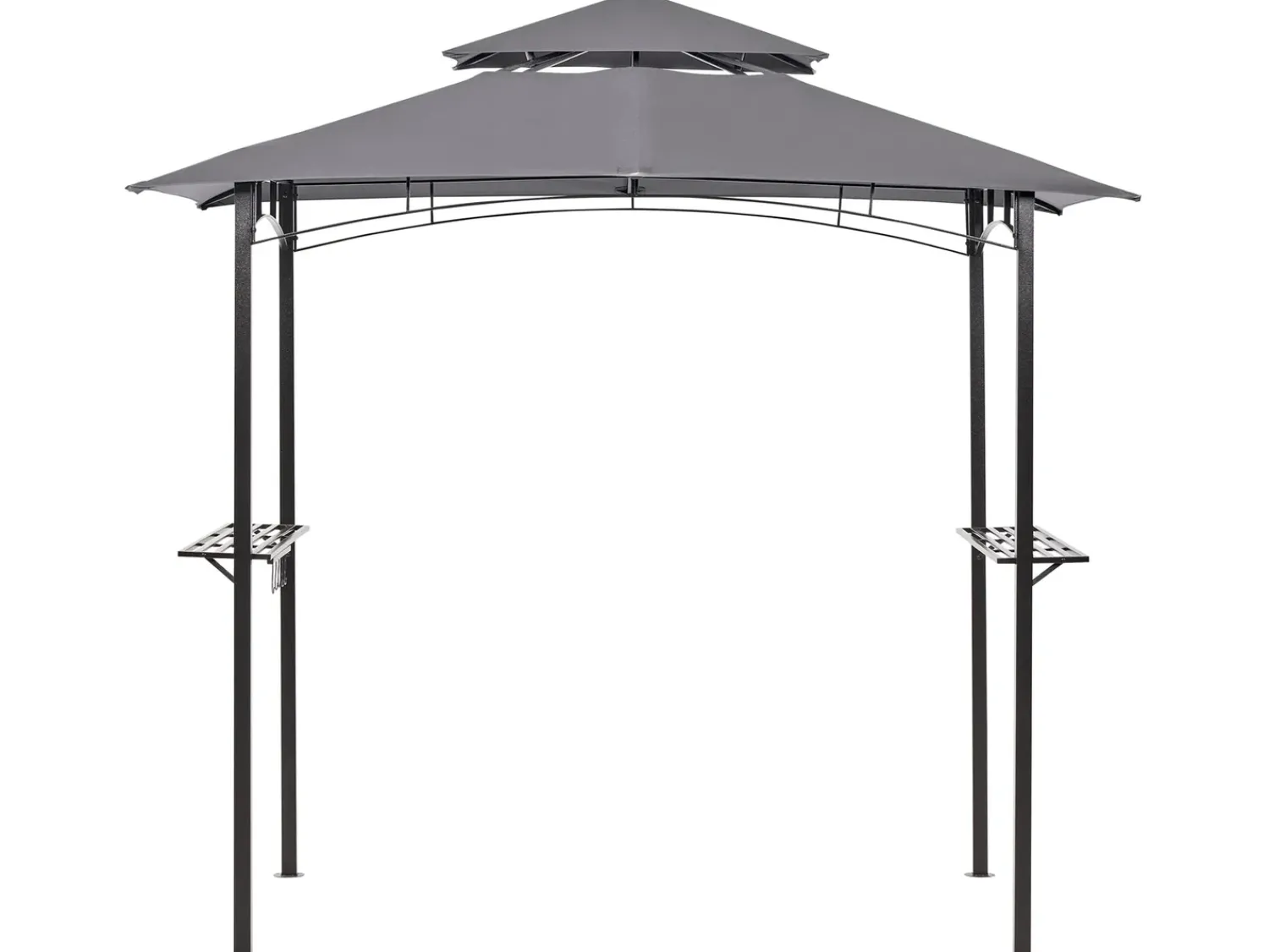 New Beliani Gazebo NARO Metallo 240 cm 148 cm Grigio Grigio Nero