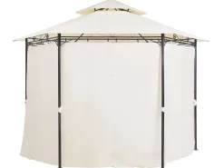 Hot Beliani Gazebo PORTEL Metallo 350 cm 350 cm Beige Beige Nero