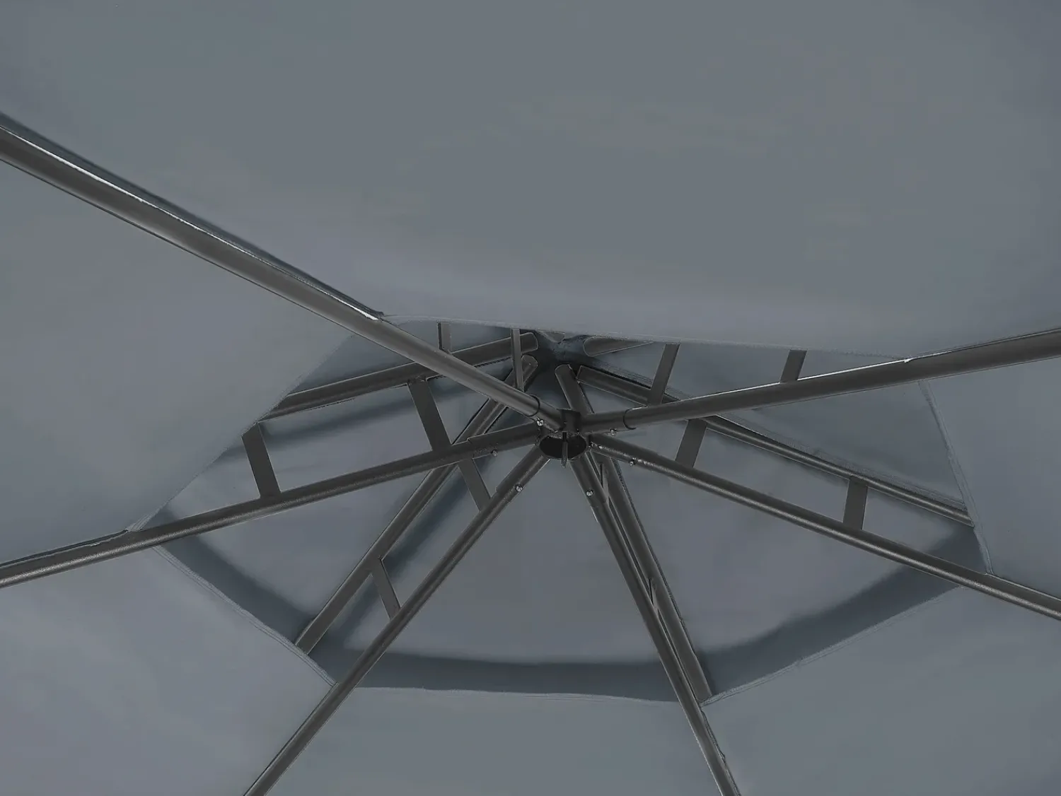 Beliani Gazebo PORTEL Metallo 350 cm 350 cm Grigio grafite Grigio Nero