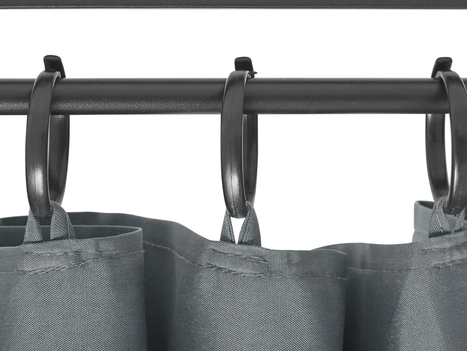 Beliani Gazebo PORTEL Metallo 350 cm 350 cm Grigio grafite Grigio Nero