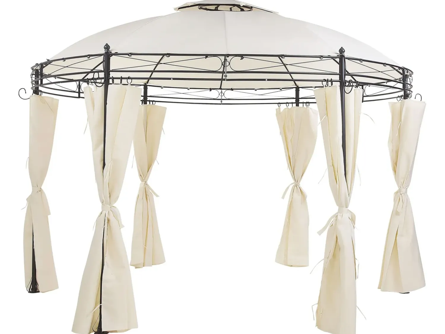 Hot Beliani Gazebo SAFARA Metallo 368 cm 368 cm Beige Beige Nero