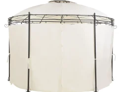 Hot Beliani Gazebo SAFARA Metallo 368 cm 368 cm Beige Beige Nero