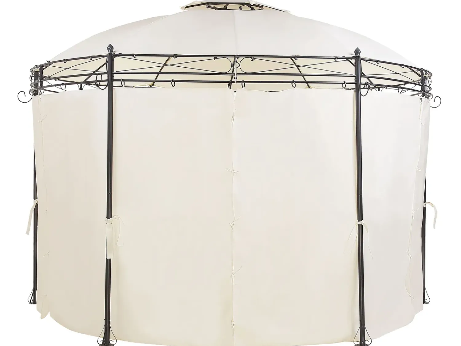 Hot Beliani Gazebo SAFARA Metallo 368 cm 368 cm Beige Beige Nero
