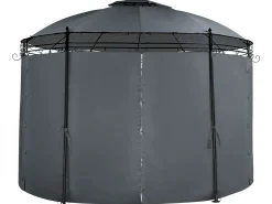 New Beliani Gazebo SAFARA Metallo 368 cm 368 cm Grigio grafite Grigio Nero