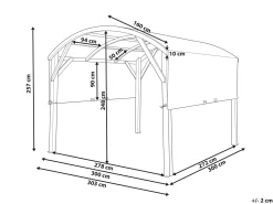 Online Beliani Gazebo SCOPELLO Legno di abete 303 cm 300 cm Marrone/Beige Bianco Marrone