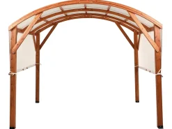 Online Beliani Gazebo SCOPELLO Legno di abete 303 cm 300 cm Marrone/Beige Bianco Marrone