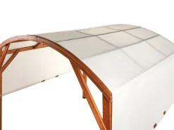 Online Beliani Gazebo SCOPELLO Legno di abete 303 cm 300 cm Marrone/Beige Bianco Marrone