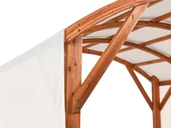 Online Beliani Gazebo SCOPELLO Legno di abete 303 cm 300 cm Marrone/Beige Bianco Marrone