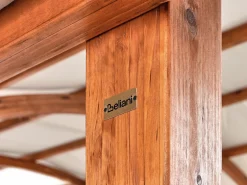 Online Beliani Gazebo SCOPELLO Legno di abete 303 cm 300 cm Marrone/Beige Bianco Marrone