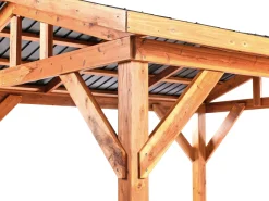 Hot Beliani Gazebo SECCHIA Legno di abete 296 cm 350 cm Marrone/Grigio Grigio Marrone