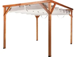 Hot Beliani Gazebo VILLAROSA Legno di abete 320 cm 380 cm Marrone/Beige Beige Marrone