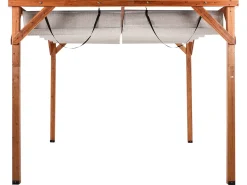 Hot Beliani Gazebo VILLAROSA Legno di abete 320 cm 380 cm Marrone/Beige Beige Marrone