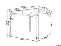 Hot Beliani Gazebo VILLAROSA Legno di abete 320 cm 380 cm Marrone/Beige Beige Marrone