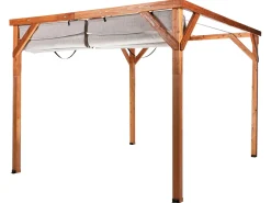 Hot Beliani Gazebo VILLAROSA Legno di abete 320 cm 380 cm Marrone/Beige Beige Marrone