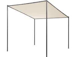 Clearance Beliani Gazebo VIMINO Metallo 282 cm 294 cm Beige Beige Nero