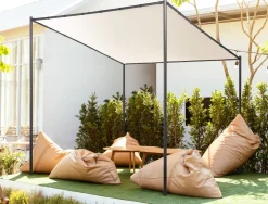 Clearance Beliani Gazebo VIMINO Metallo 282 cm 294 cm Beige Beige Nero