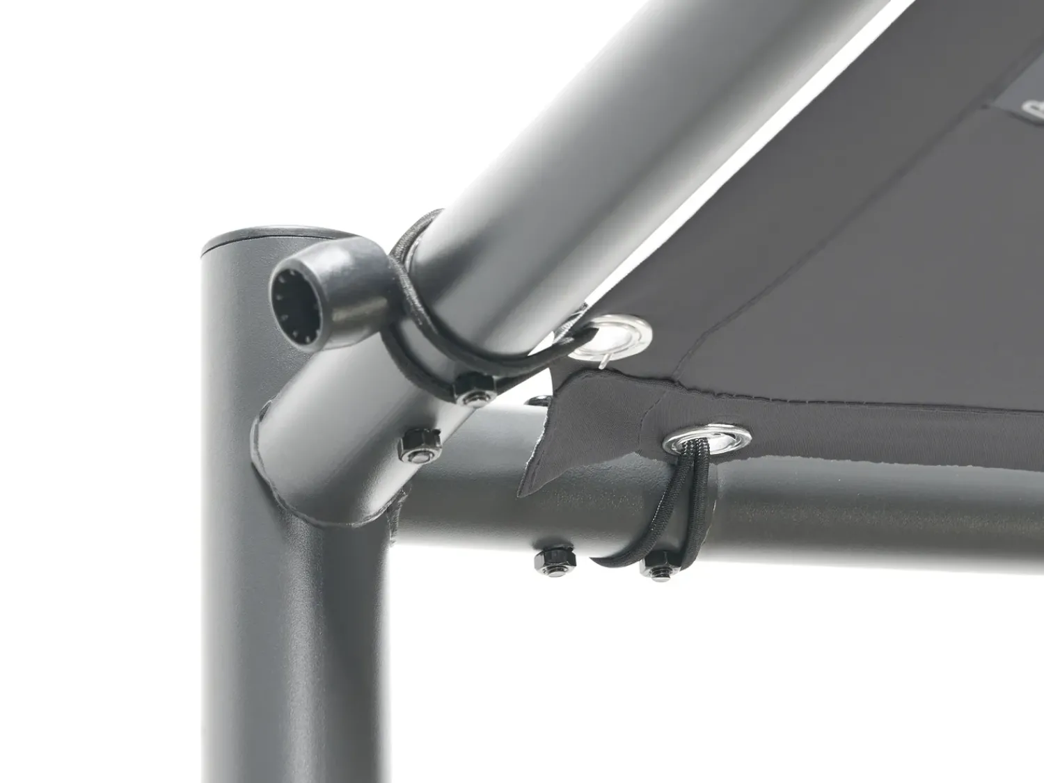 Online Beliani Gazebo VIMINO Metallo 282 cm 294 cm Grigio scuro Grigio Nero