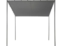 Online Beliani Gazebo VIMINO Metallo 282 cm 294 cm Grigio scuro Grigio Nero