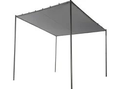 Online Beliani Gazebo VIMINO Metallo 282 cm 294 cm Grigio scuro Grigio Nero