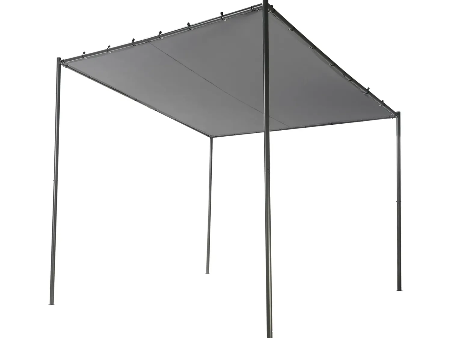 Online Beliani Gazebo VIMINO Metallo 282 cm 294 cm Grigio scuro Grigio Nero