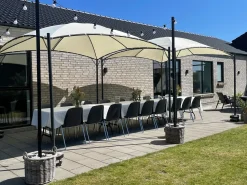 Online Beliani Gazebo VOMERO Metallo 305 cm 305 cm Beige Beige Nero